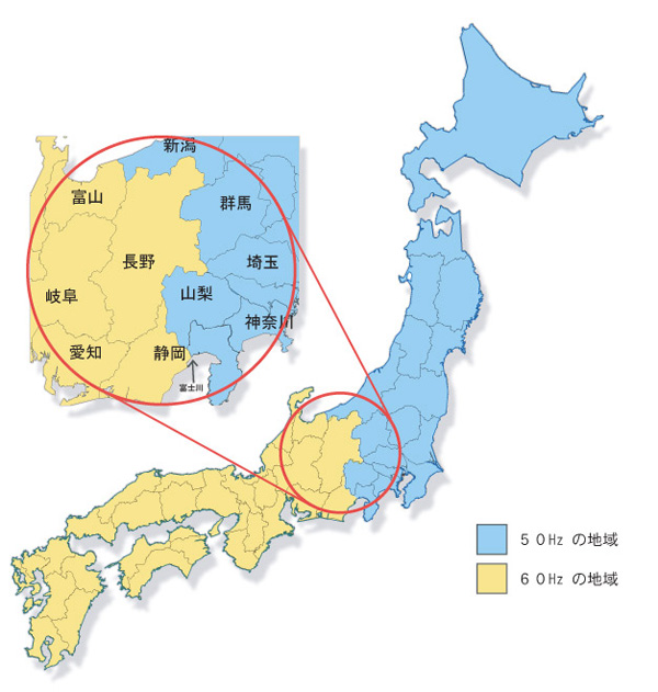 日本の周波数地図